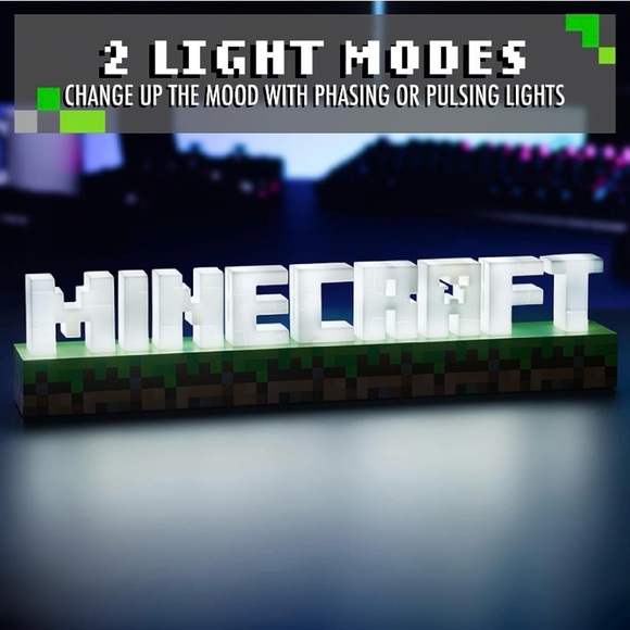 NWT! Original packaging, unopened. Minecraft Logo Light for desk or wall - Picture 1 of 9